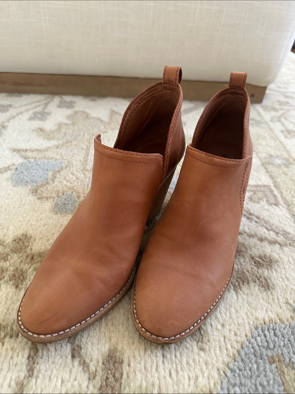 Jeffrey Campbell Tan Leather Block Heel Ankle Booties - Picture 8 of 8